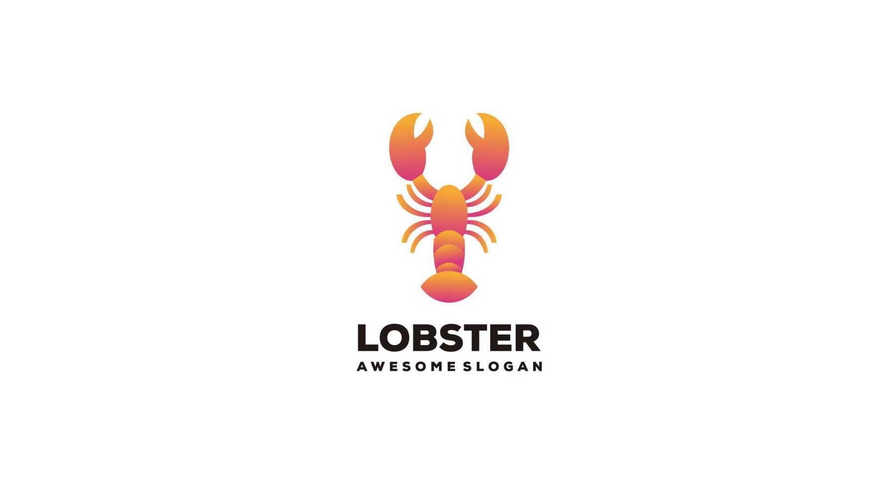 logotipo de lagosta gradiente colorido vetor