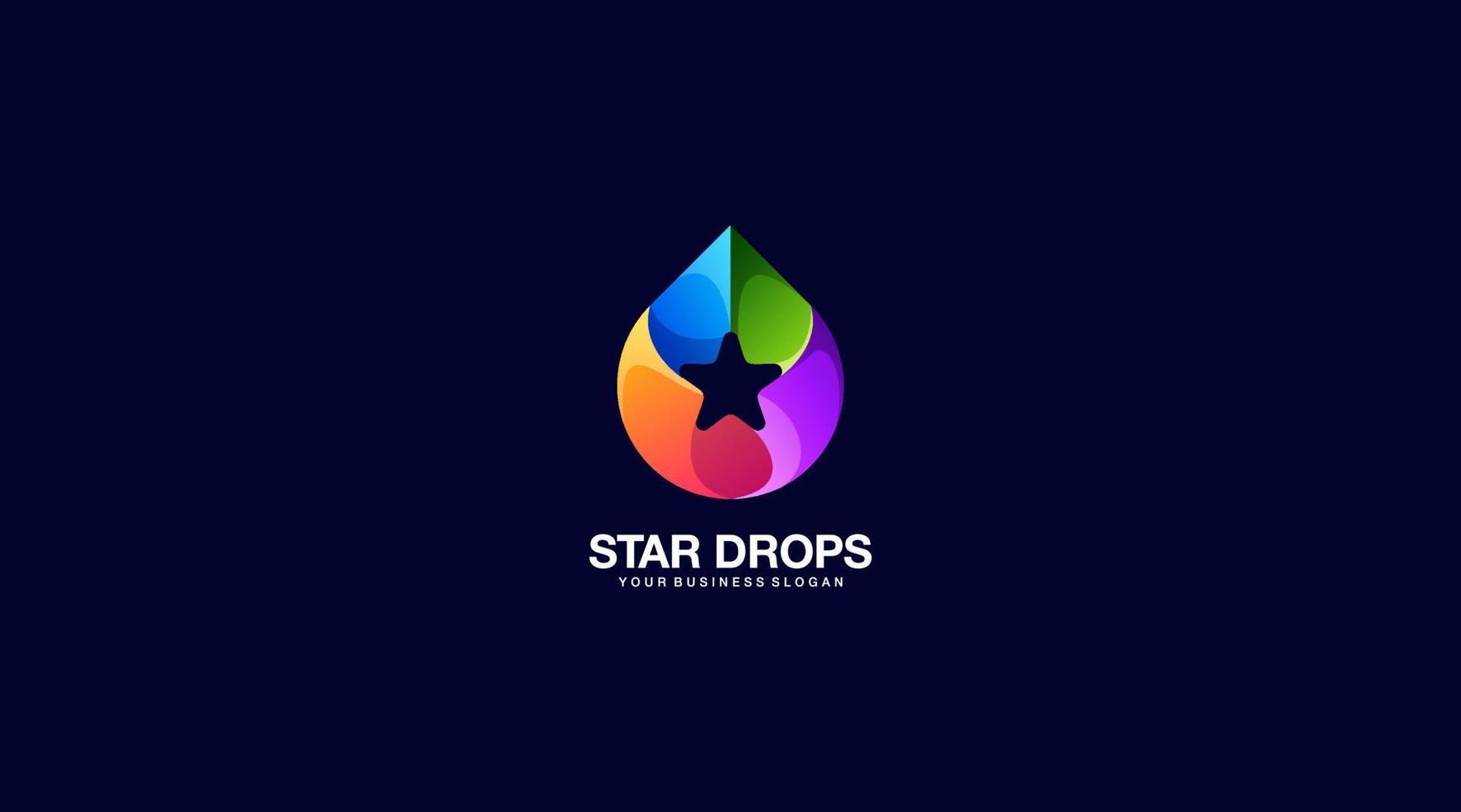 design de ilustração de logotipo de vetor de gotas de estrelas coloridas