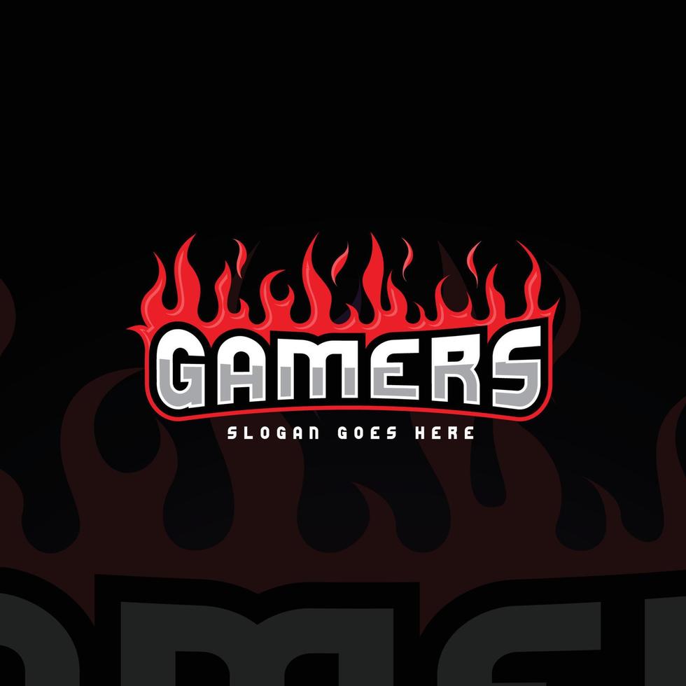 gamers e-sports logotipo vermelho vetor