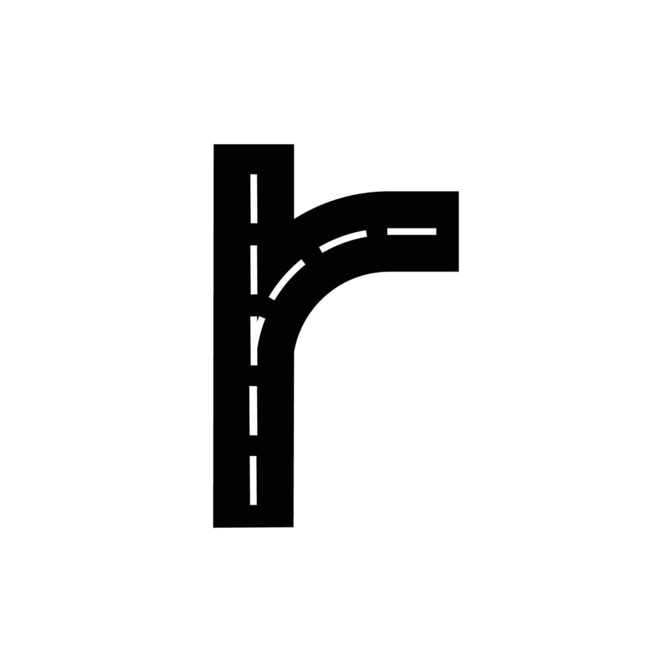 bifurcação no logotipo da estrada vetor