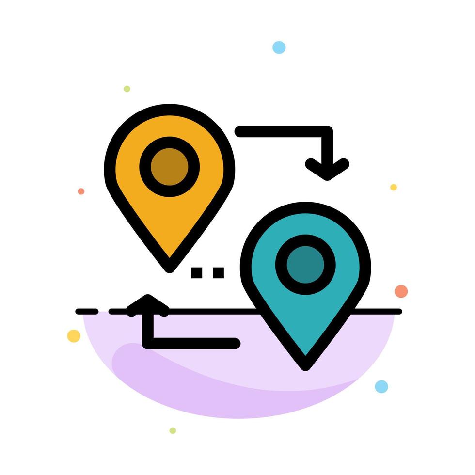 modelo de ícone de cor plana abstrata de viagem de ponteiro de mapa de localização vetor