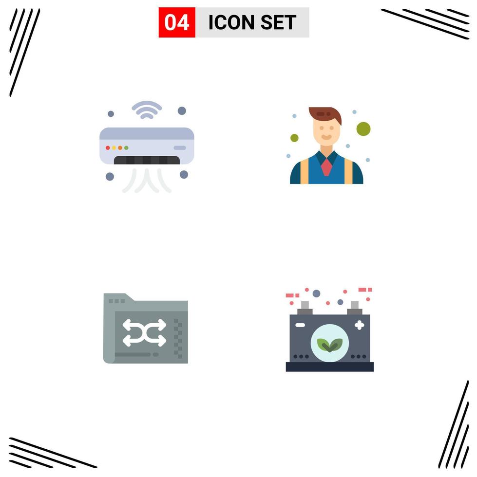 4 ícones criativos sinais modernos e símbolos de arquivos de empresário iot de backup ac elementos de design vetorial editáveis vetor
