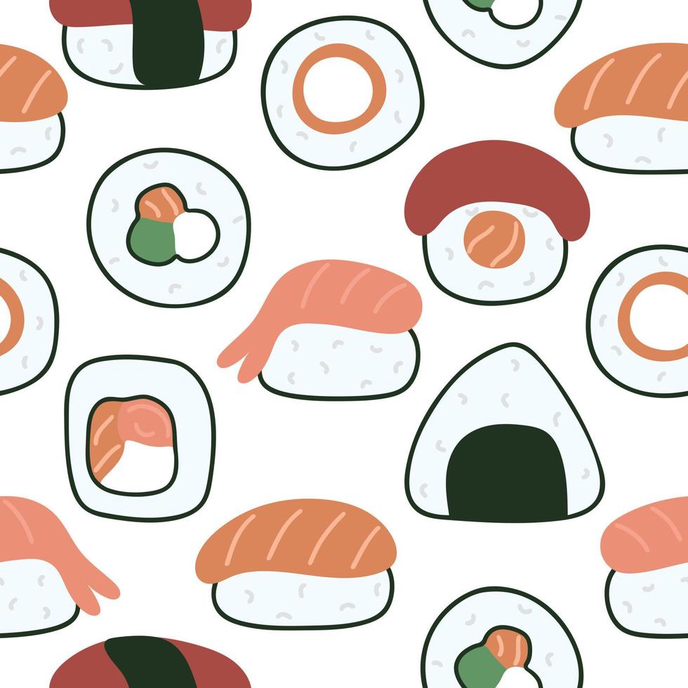 fundo de sushi e sashimi vetor