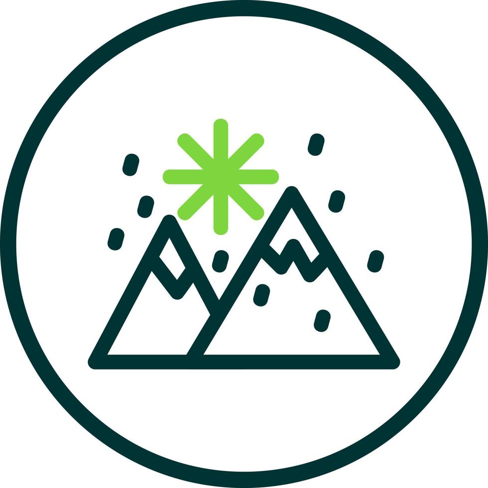 ícone de glifo de paisagem de neve vetor