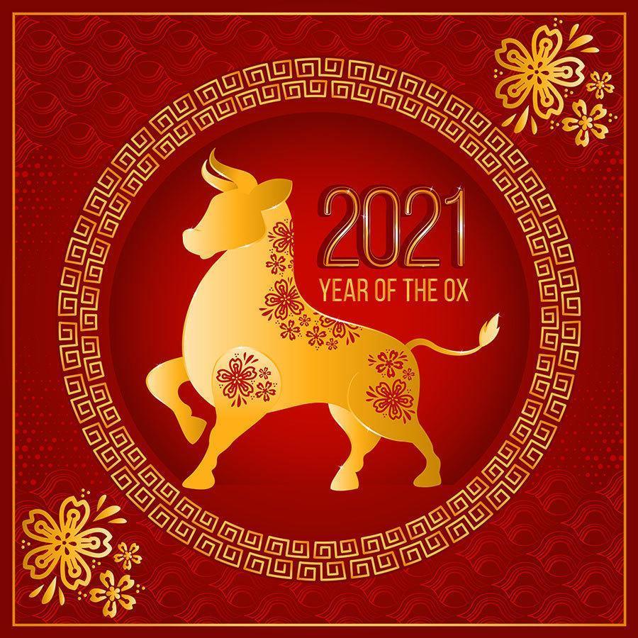 ilustração do ano novo chinês do boi dourado vetor