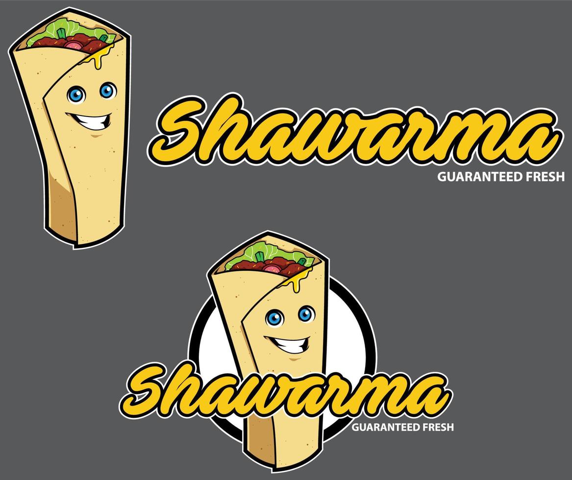 design de mascote shawarma vetor