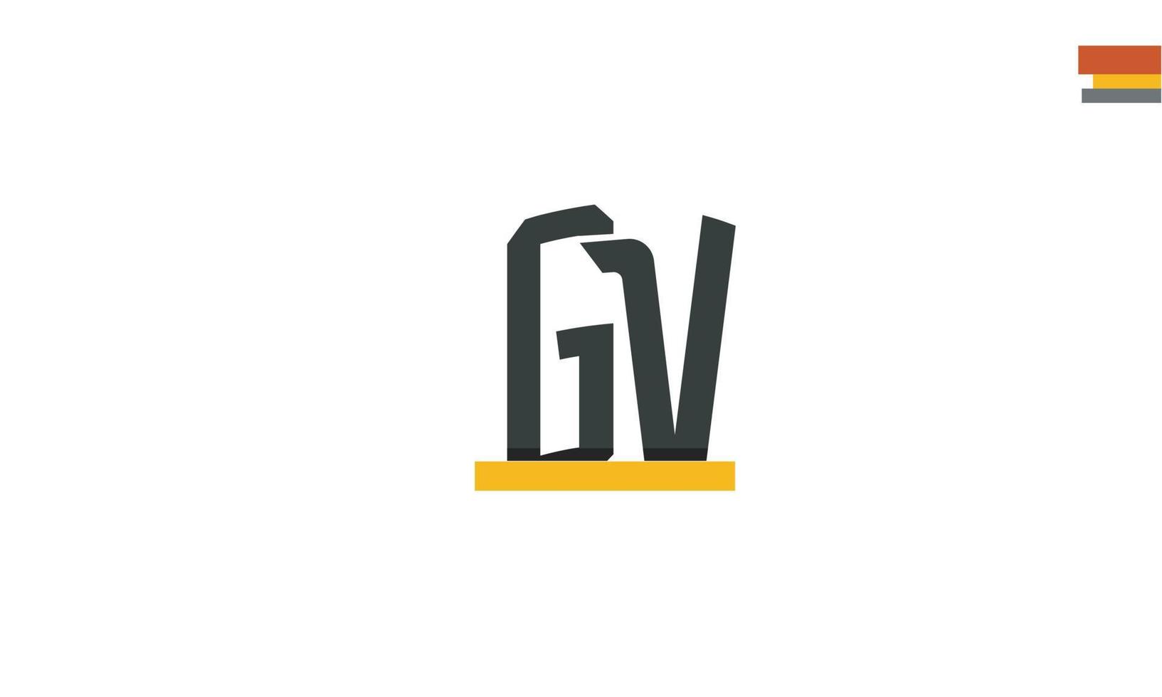 letras do alfabeto iniciais monograma logotipo gv, vg, g e v vetor