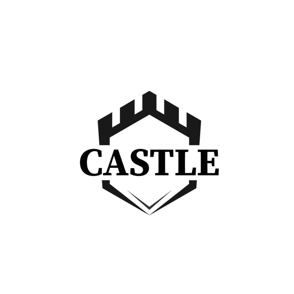 castelo fortaleza construção logotipo design símbolo vetor