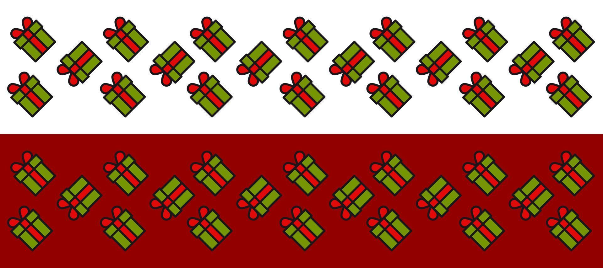 design de plano de fundo de papel de parede sem costura de caixa de presente de natal vetor