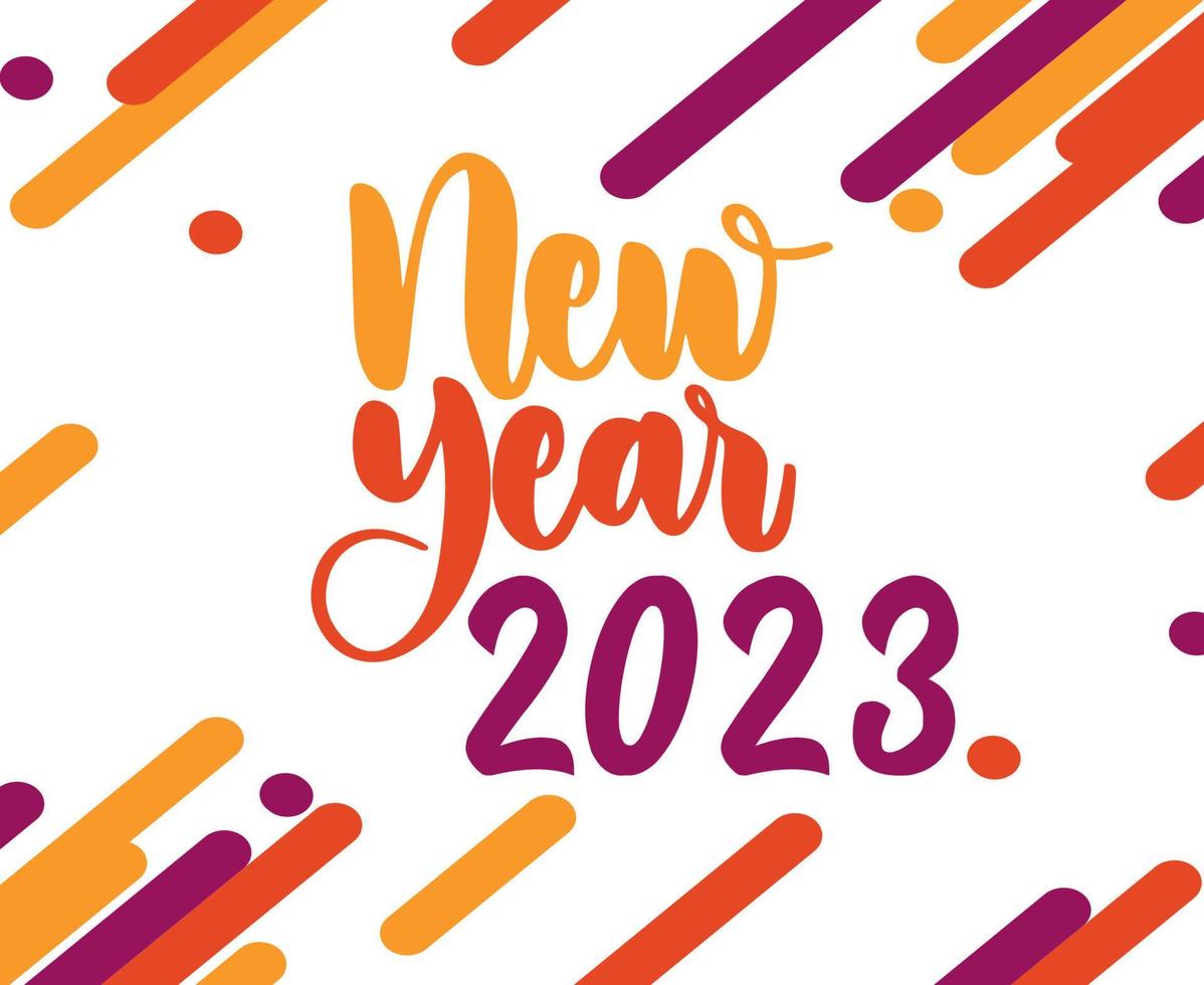2023 feliz ano novo ilustração de feriado vetor abstrato amarelo laranja e roxo