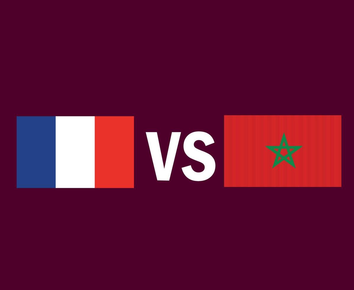 frança e marrocos bandeira emblema símbolo design europa e áfrica vetor final de futebol ilustração de times de futebol de países europeus e africanos