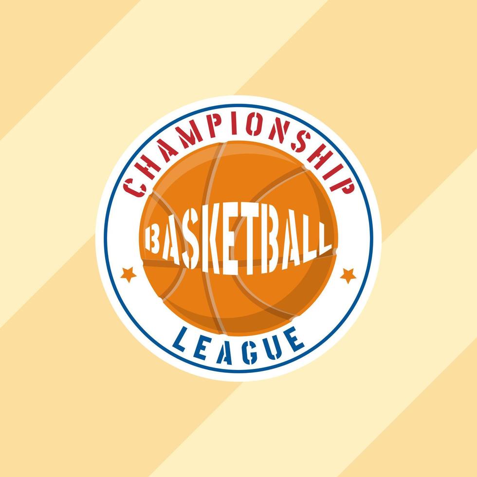 distintivo de campeonato de basquete vetor