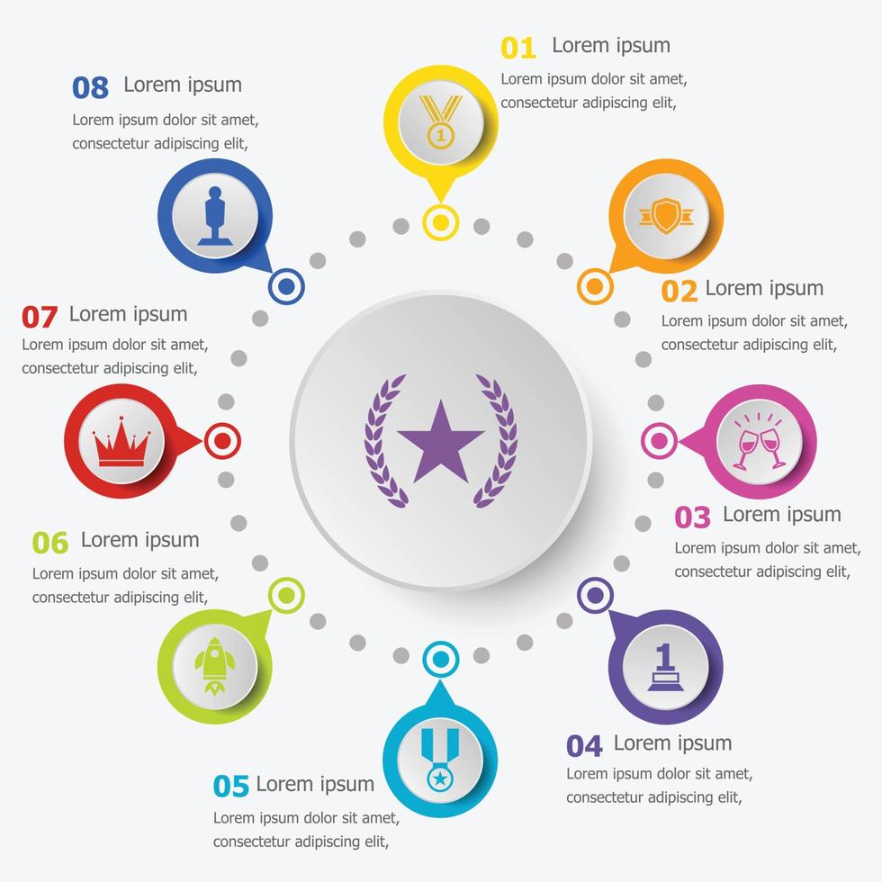 modelo infográfico com ícones de sucesso vetor