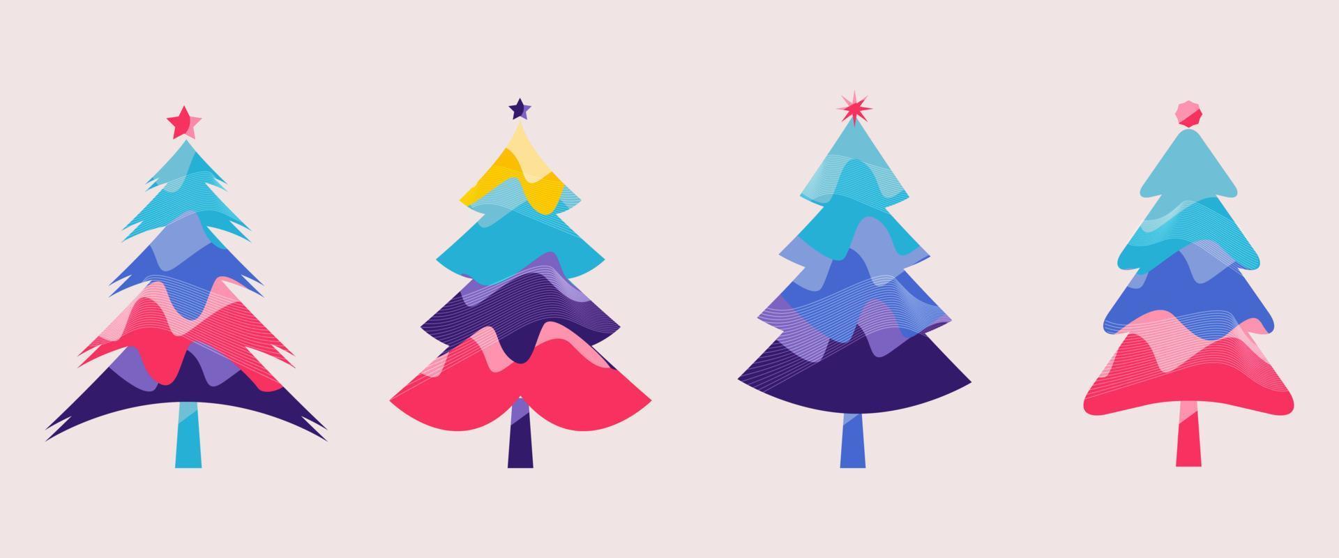 elemento gráfico de decoração abstrata de árvore de natal colorida vetor