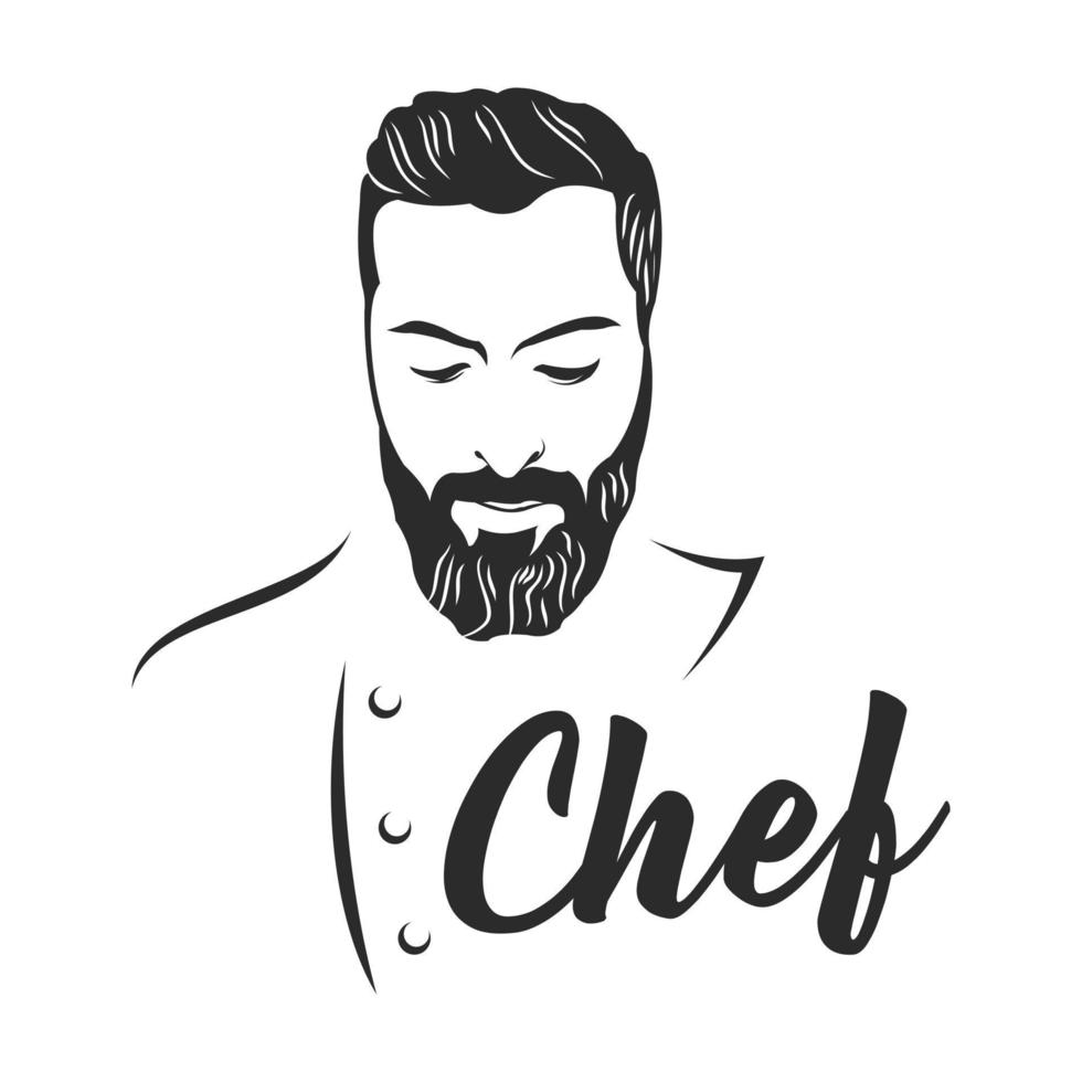 vetor de design especialista em culinária de silhueta de logotipo simples