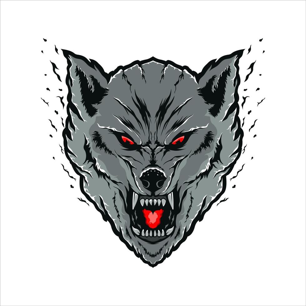 ilustração vetorial de logotipo de lobos vetor premium