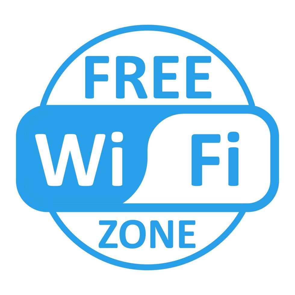 zona livre de wi-fi cor azul adesivos sem fio ícone de design conexão área de ponto de acesso vetor