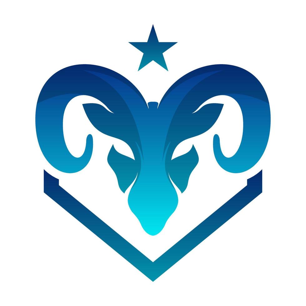 design de vetor de logotipo de ilustração de cabeça de cabra