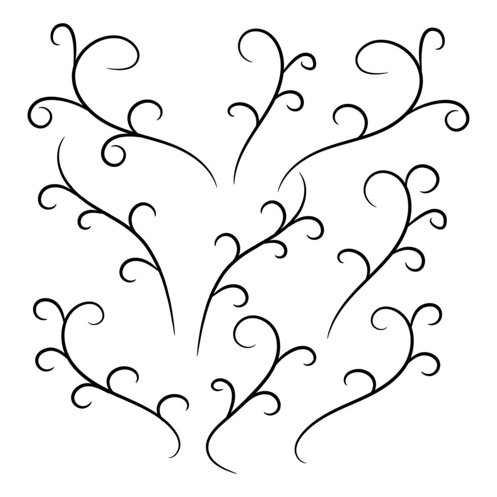 conjunto de quadros florais de vetor de rabiscos desenhados à mão fronteira de elemento de fronteira de casamento design floral