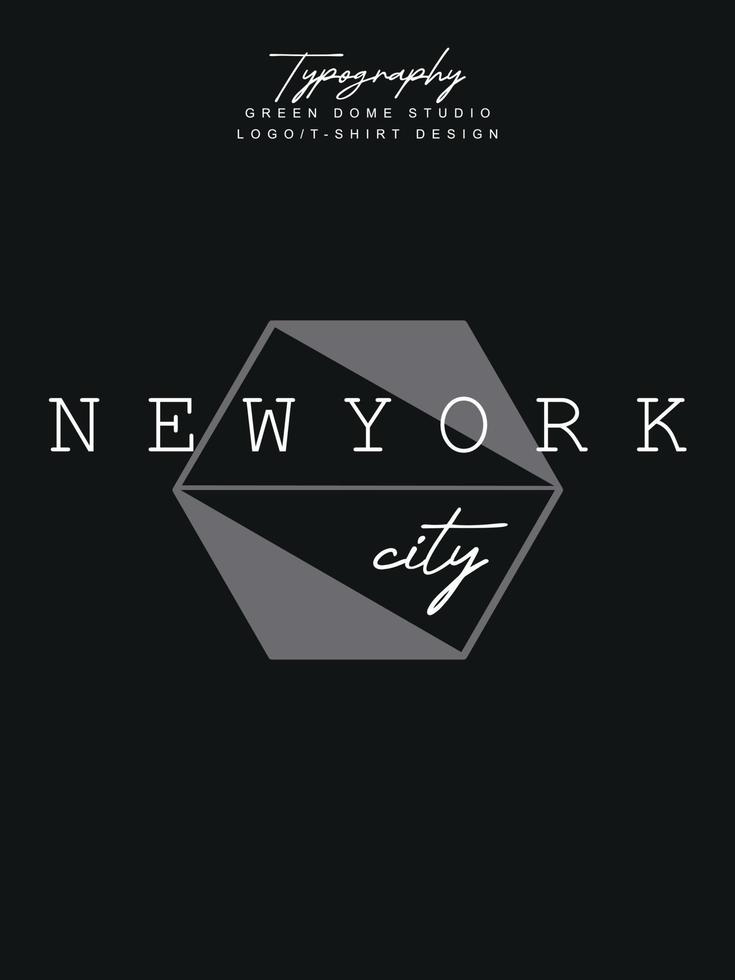 design de camiseta de logotipo de tipografia urbana minimalista de nova york vetor