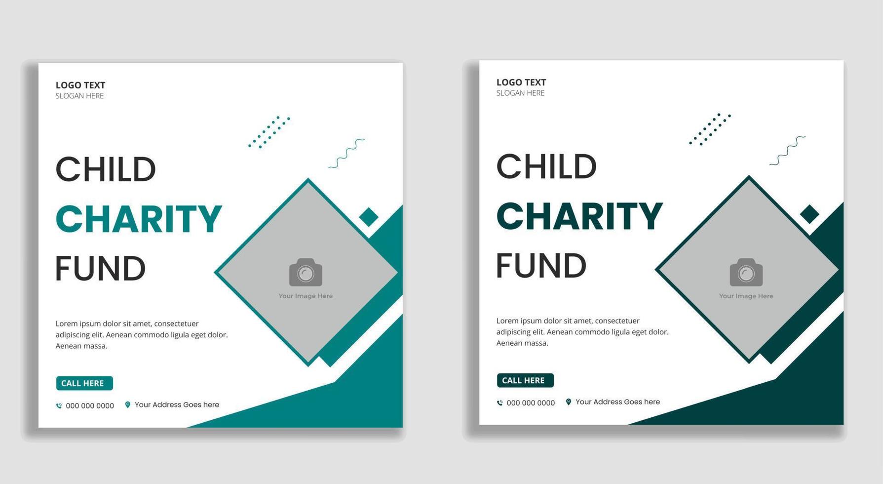mídia social de caridade de fundo infantil e banner da web vetor