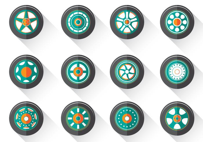 Hubcaps flat vector