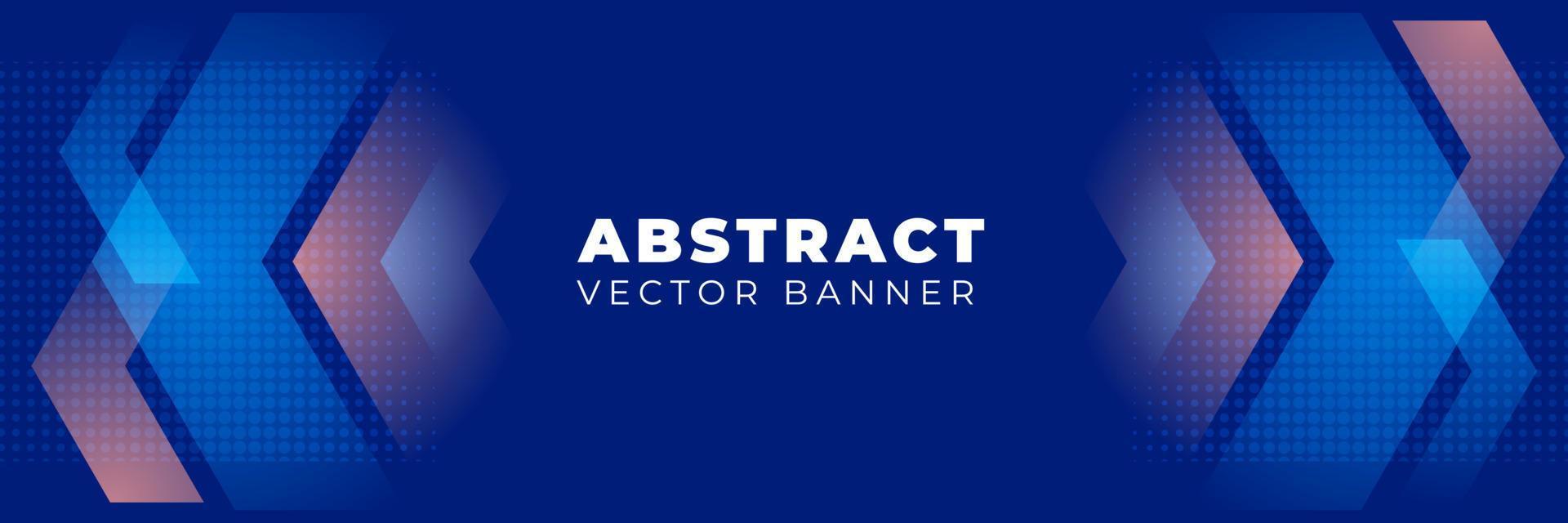 vetor de banner horizontal abstrato de fundo azul, design de modelo com espaço de cópia