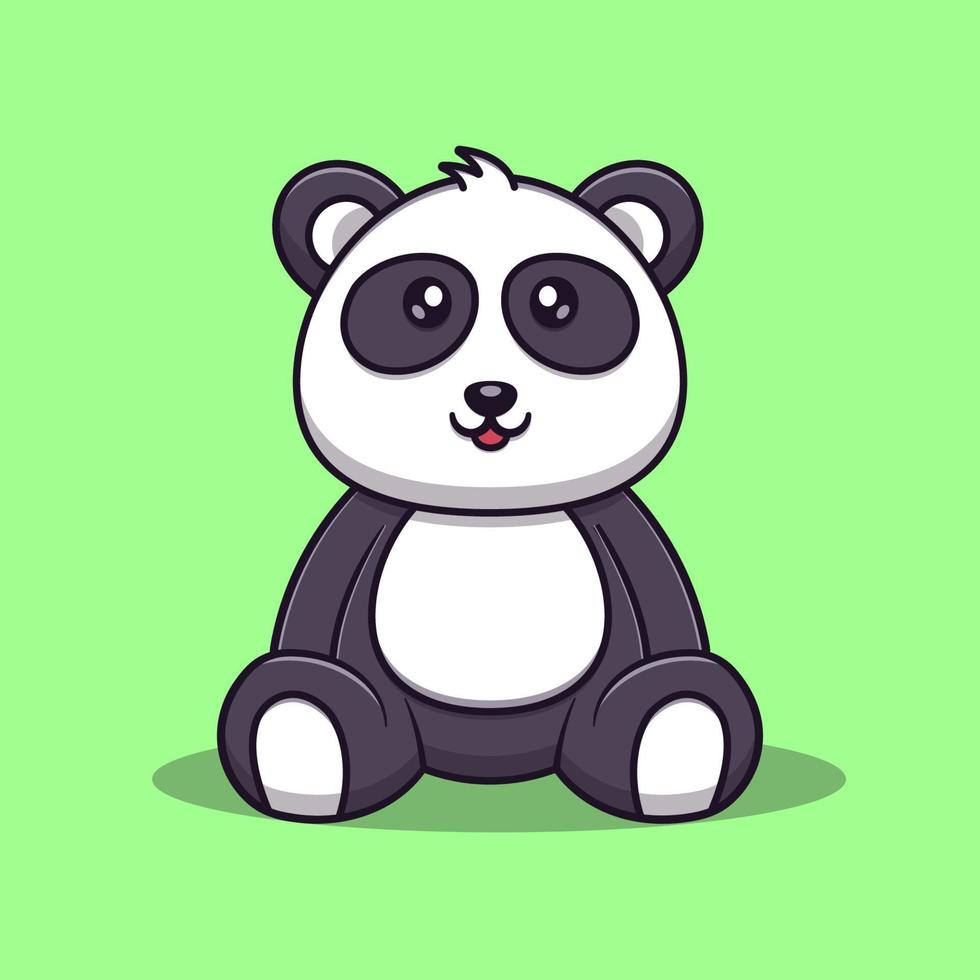 ilustração de ícone do vetor panda bonito dos desenhos animados. vetor isolado do conceito de ícone animal. estilo cartoon plana