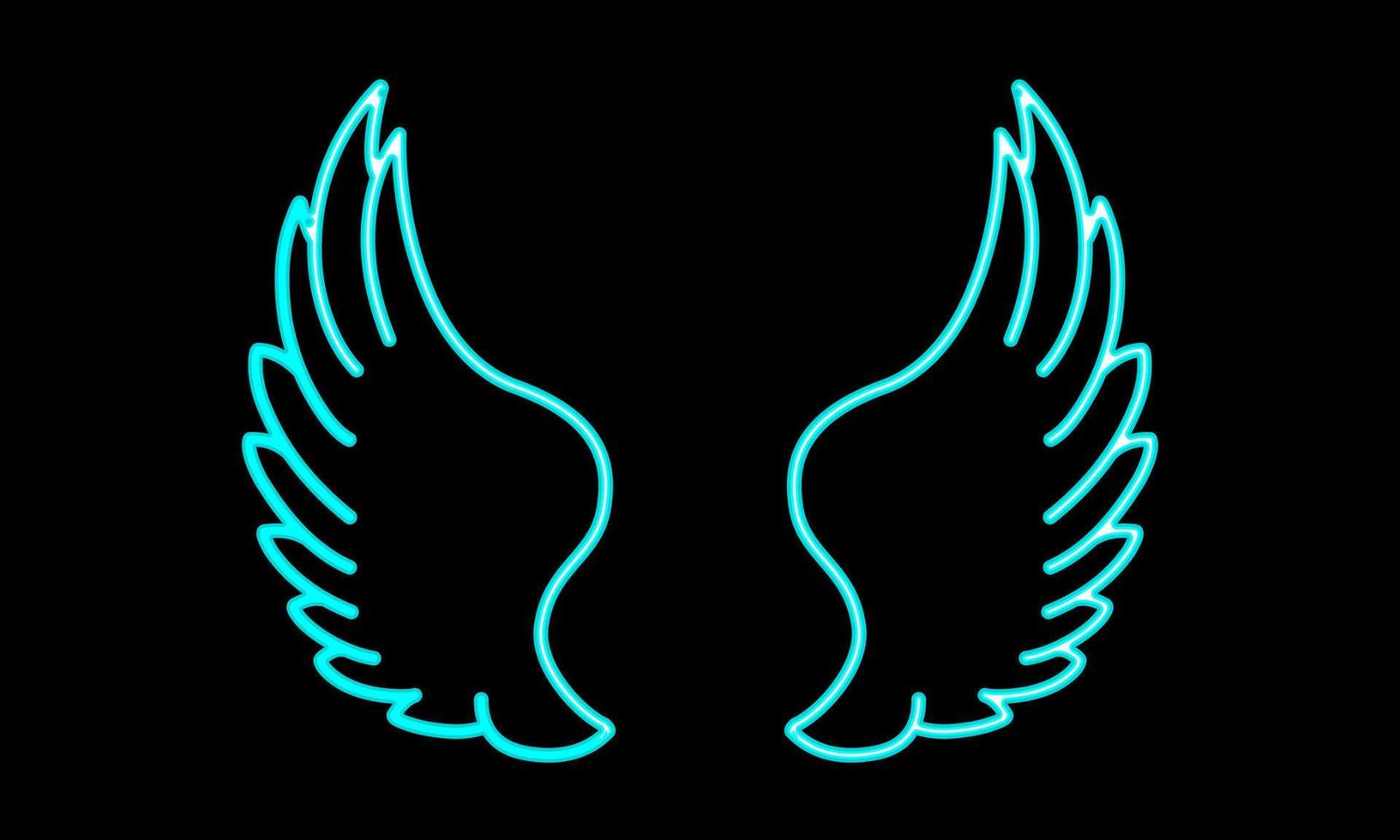 vetor livre asas de anjo neon brilhantes