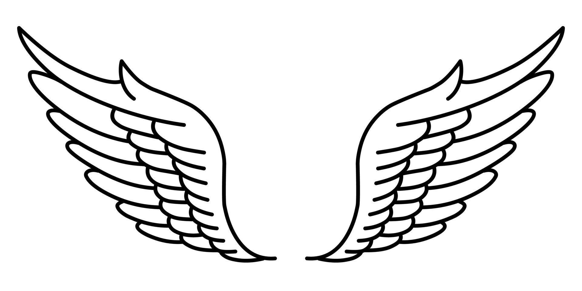ilustração de tatuagem de asas de anjo tribal vetor