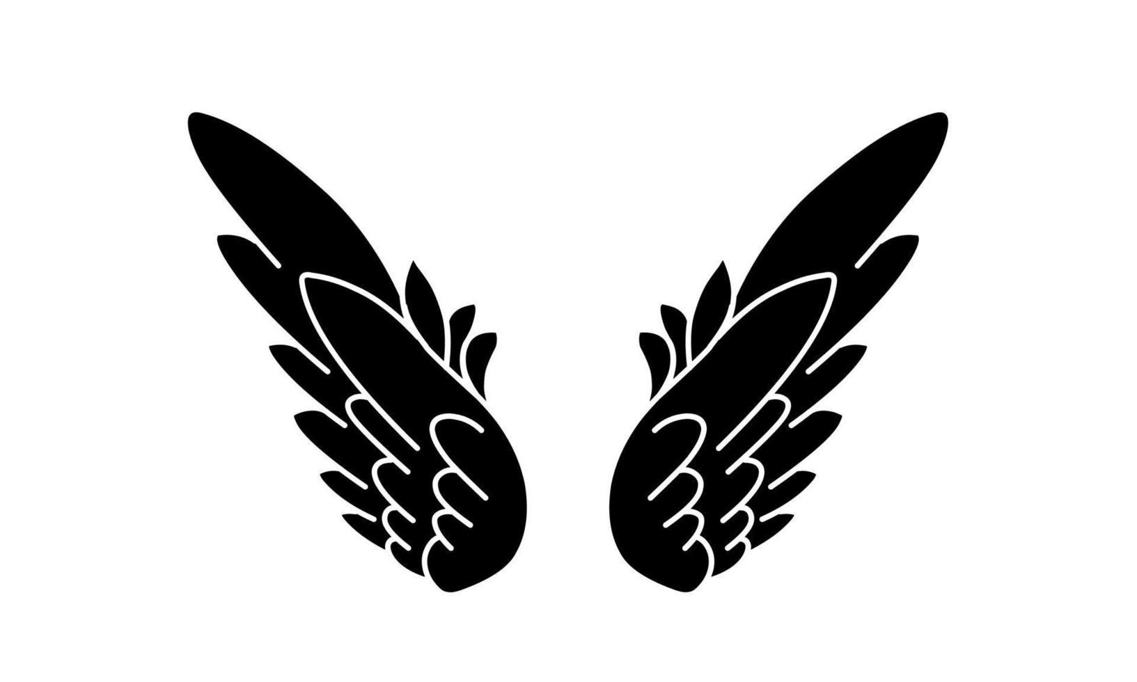 tatuagem de asas de anjo vetor livre