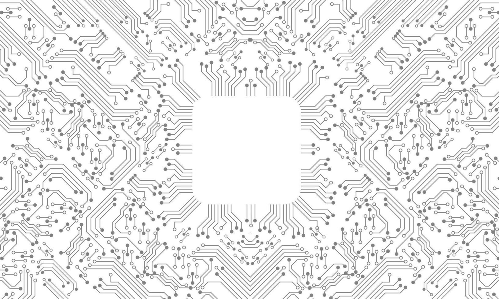 padrão de tecnologia de linha de circuito cinza no vetor de fundo branco