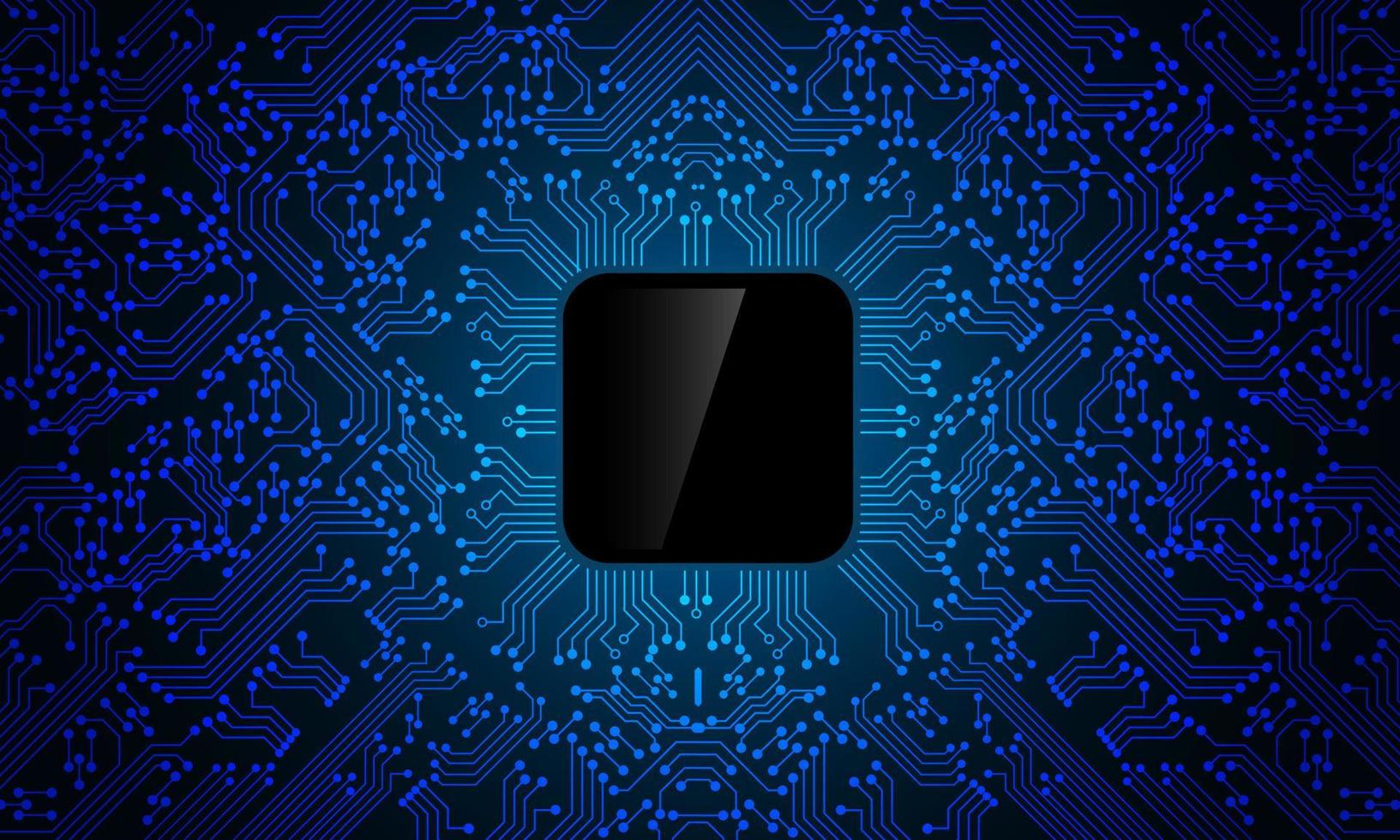 vetor de fundo padrão de tecnologia de microprocessador preto de linha de circuito azul