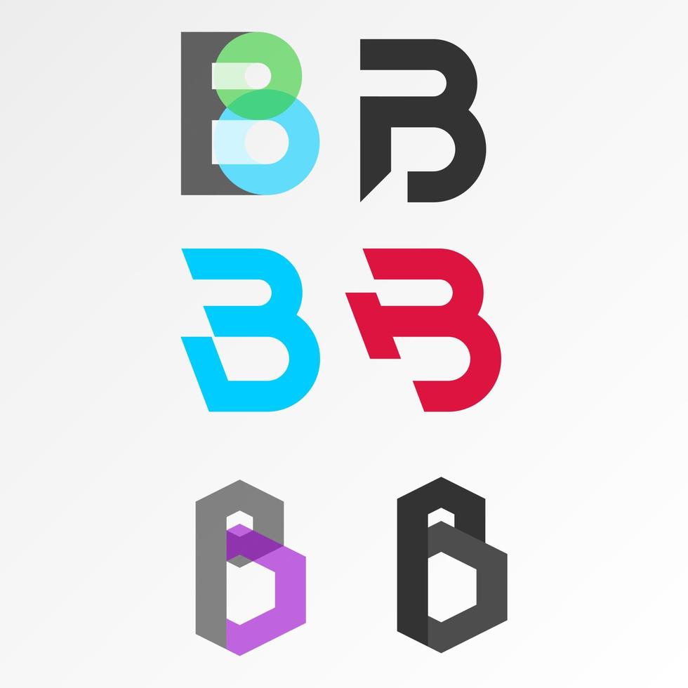 letra ou palavra b diferente variação fonte imagem gráfico ícone logotipo design conceito abstrato vetor estoque. pode ser usado como um símbolo associado à inicial ou monograma