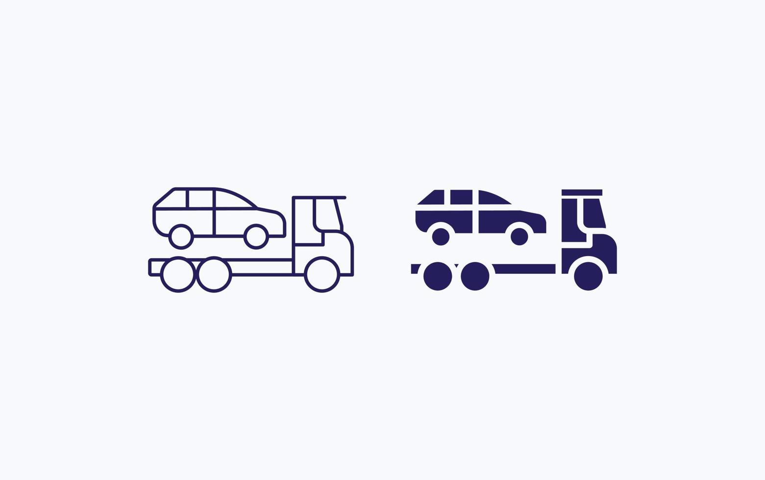 ícone de ilustração de caminhão de reboque de carro vetor