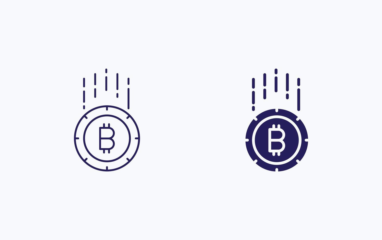 criptomoeda, ícone de ilustração de bitcoin vetor