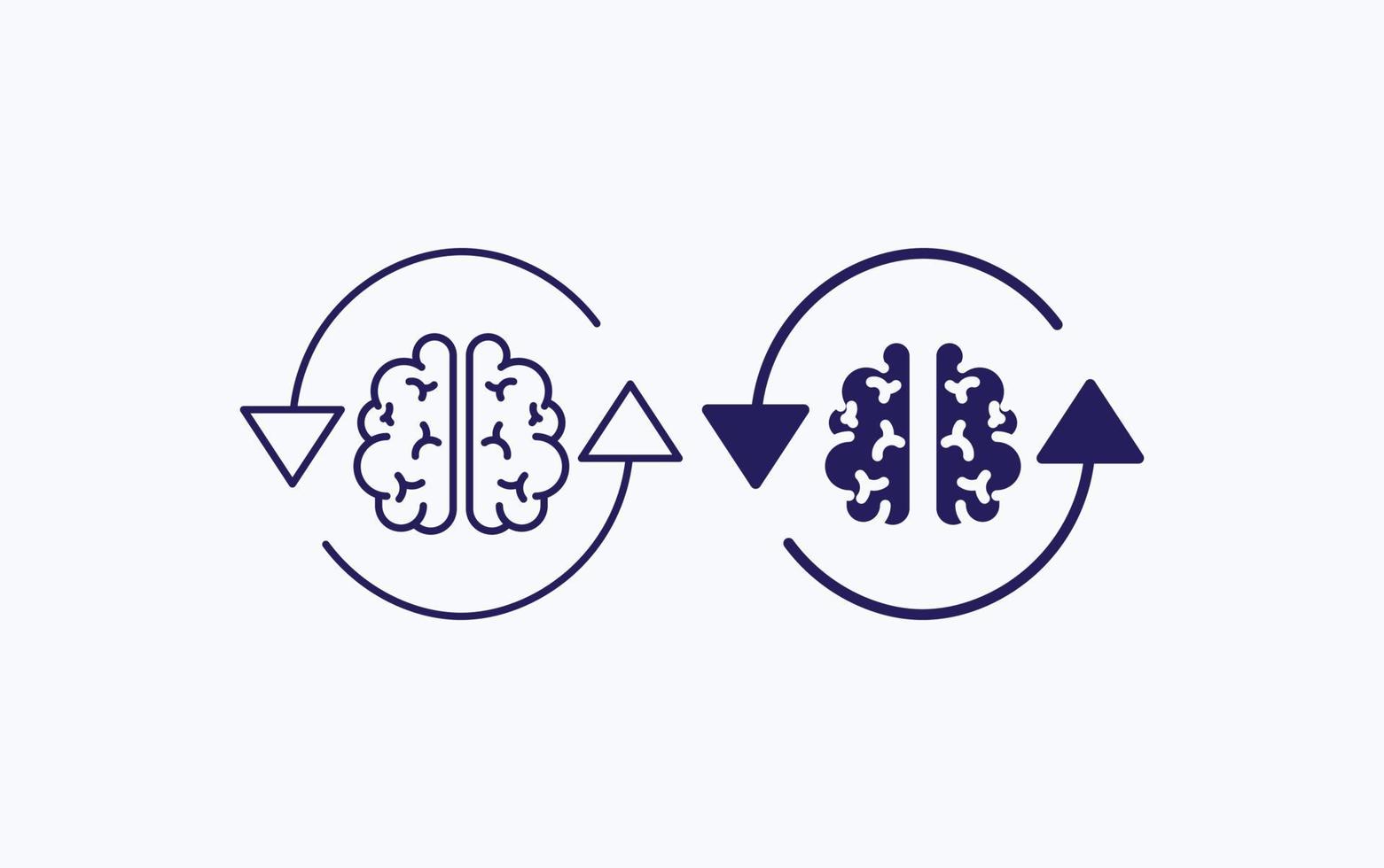 ícone de ilustração de atualização do cérebro humano vetor