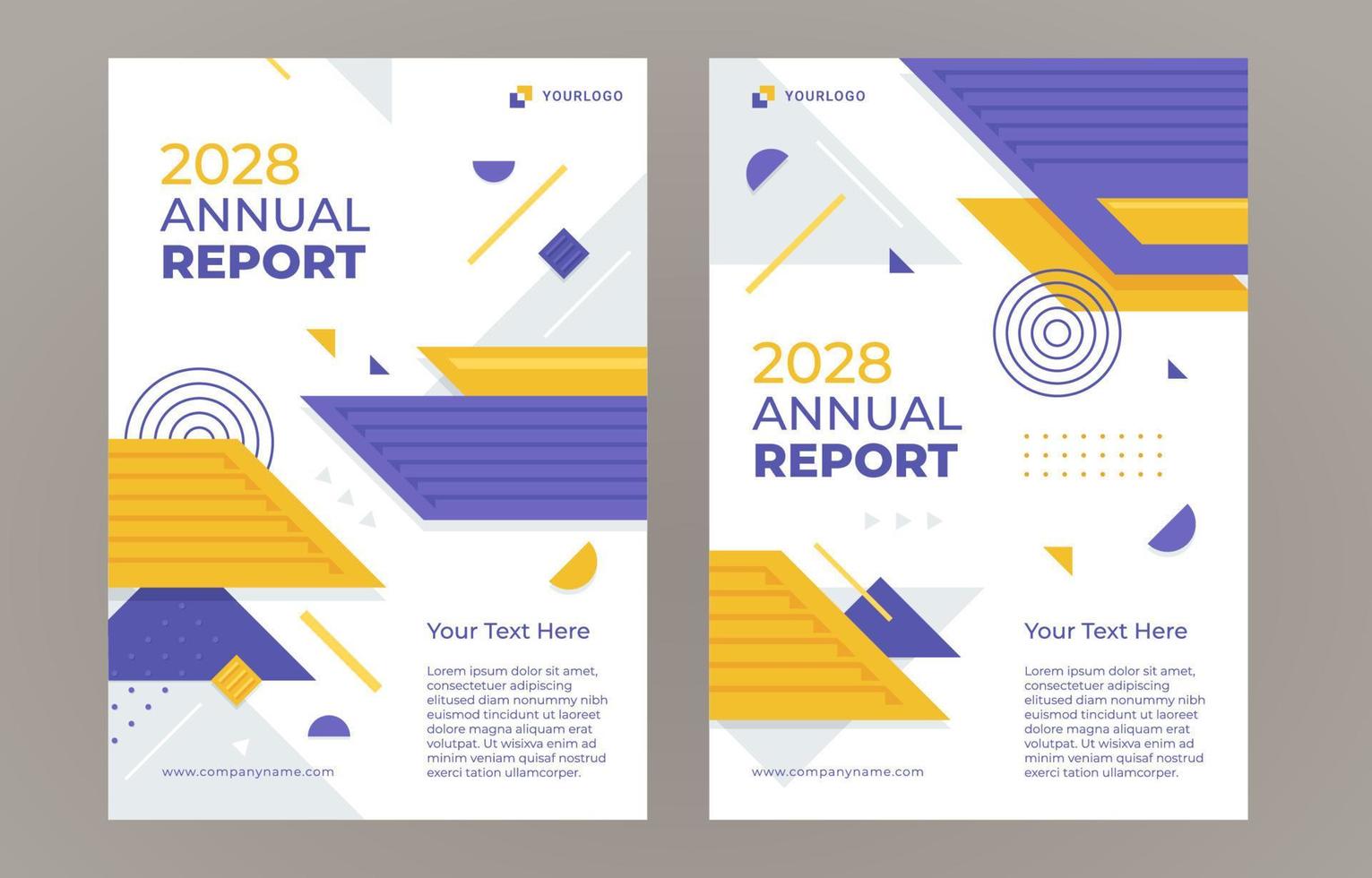 capa de relatório anual plana vetor