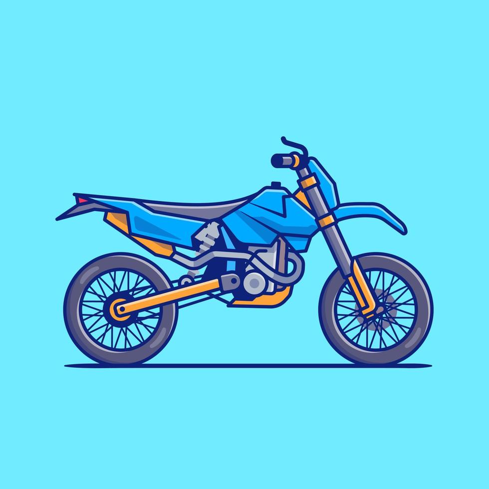 ilustração do ícone do vetor dos desenhos animados da bicicleta do motocross. conceito de ícone de veículo motocicleta isolado vetor premium. estilo cartoon plana