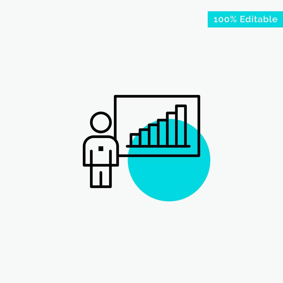 gráfico gráfico de negócios esforços sucesso turquesa destaque círculo ponto vetor ícone