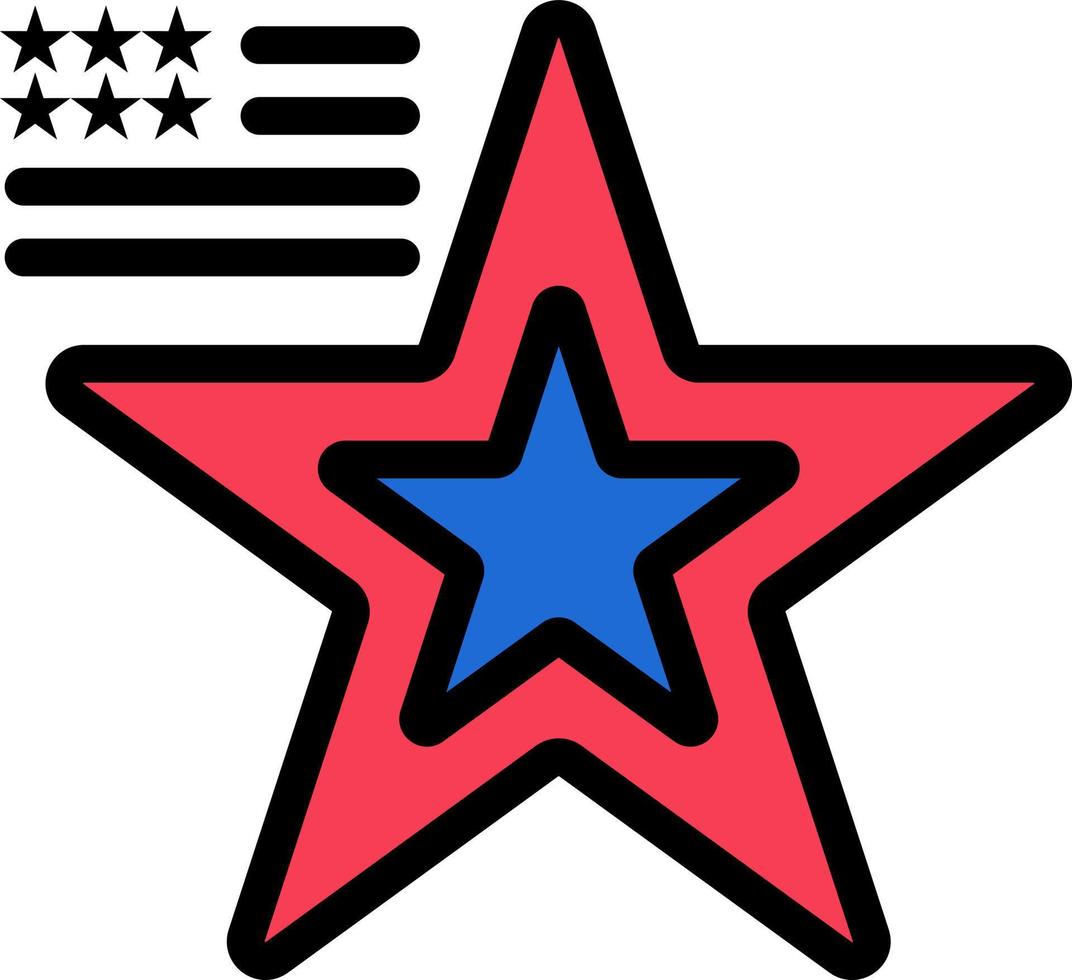 estrela bandeira americana EUA ícone de cor plana vetor ícone modelo de banner