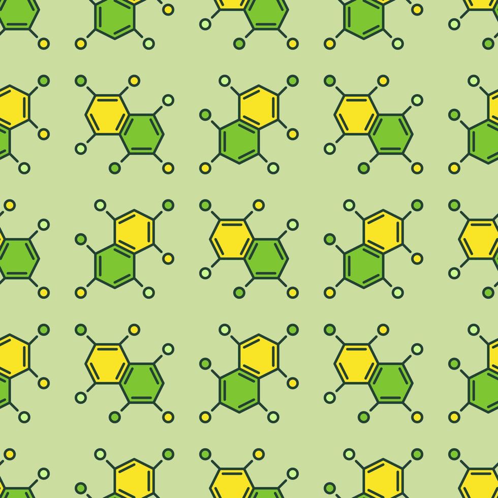 compostos químicos hexagonais verdes vetor padrão moderno sem costura