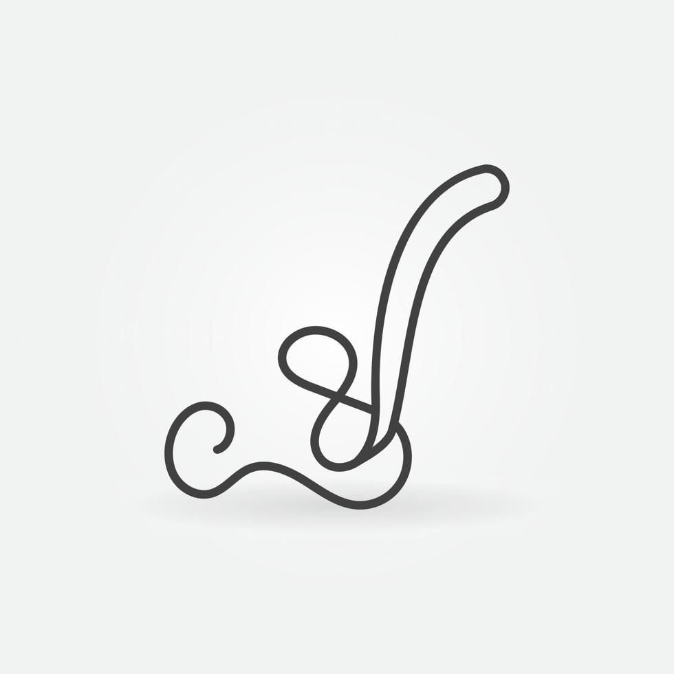 vetor de whipworm trichuris trichiura conceito ícone de linha fina