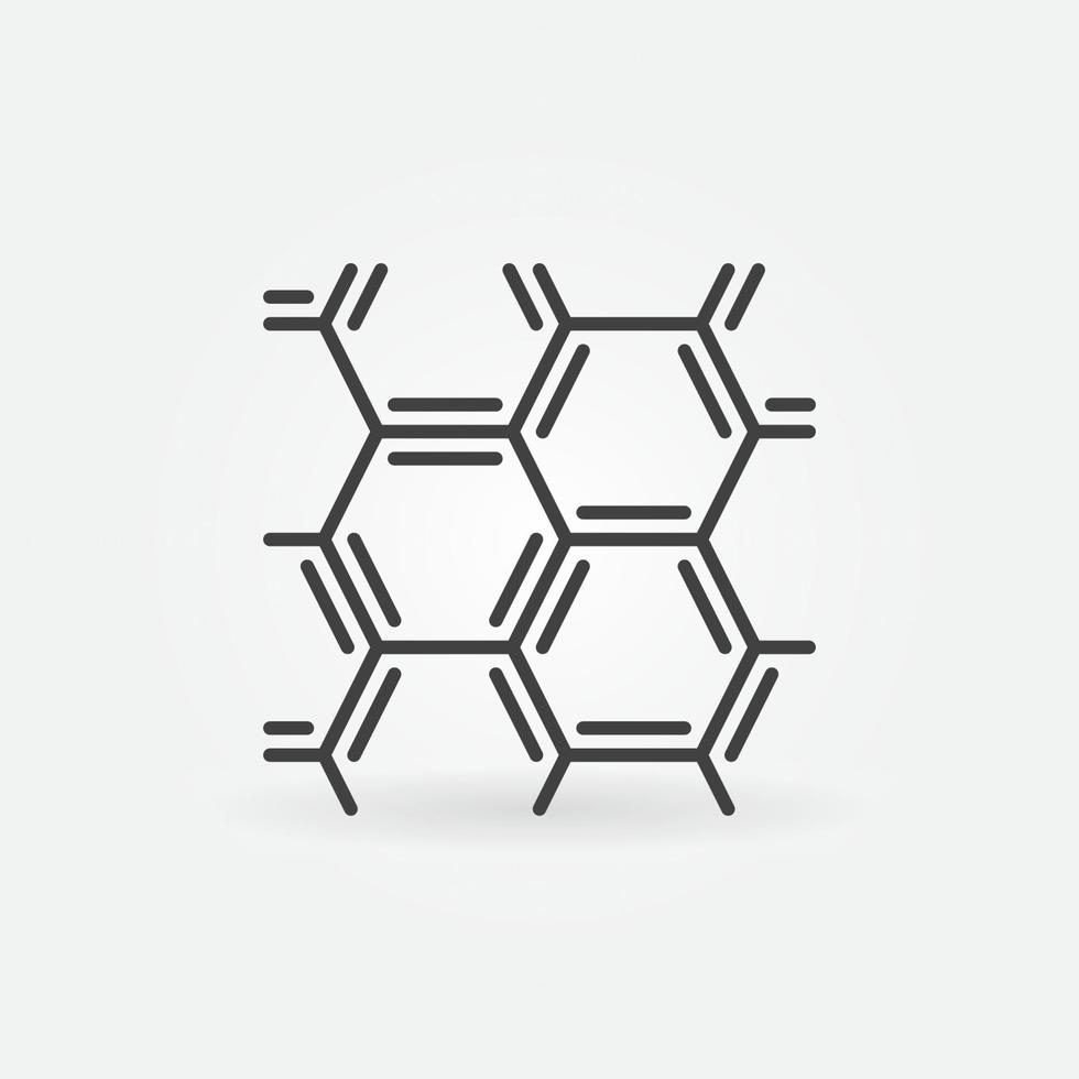 fórmula química hexagonal ícone de linha de conceito de química de vetor ou sinal