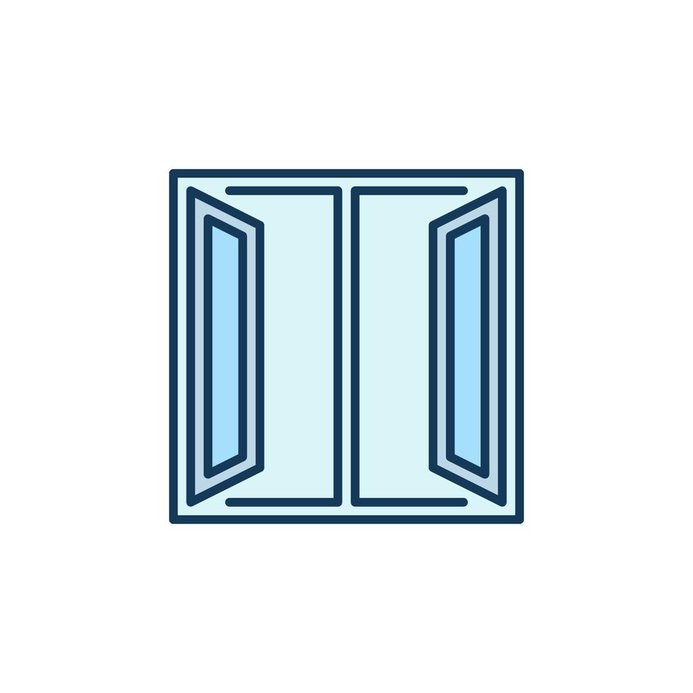 ícone ou símbolo colorido do conceito de vetor de janela aberta