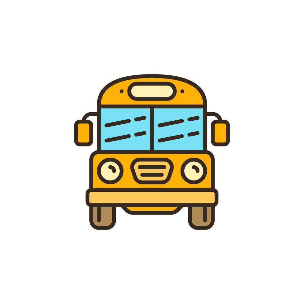 velho conceito de vetor de ônibus escolar amarelo ícone colorido