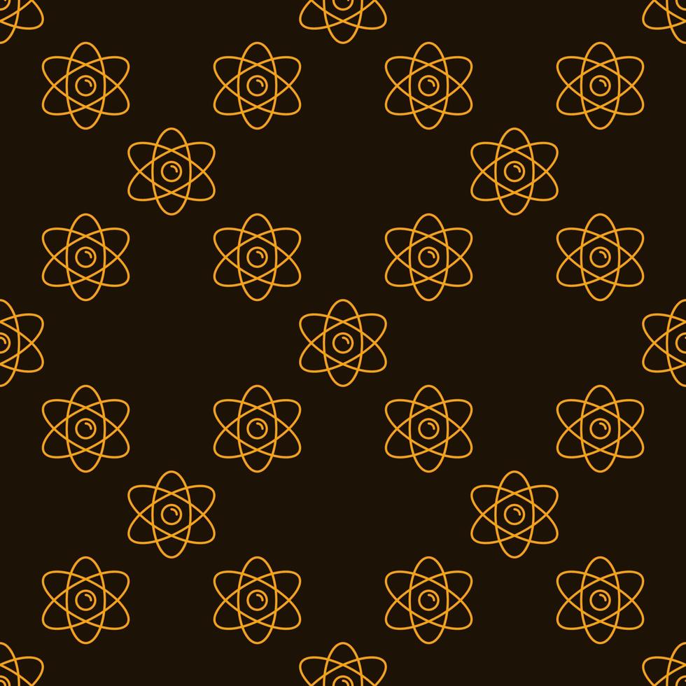 padrão de linha geométrica de química de vetor de fundo sem emenda de átomo amarelo