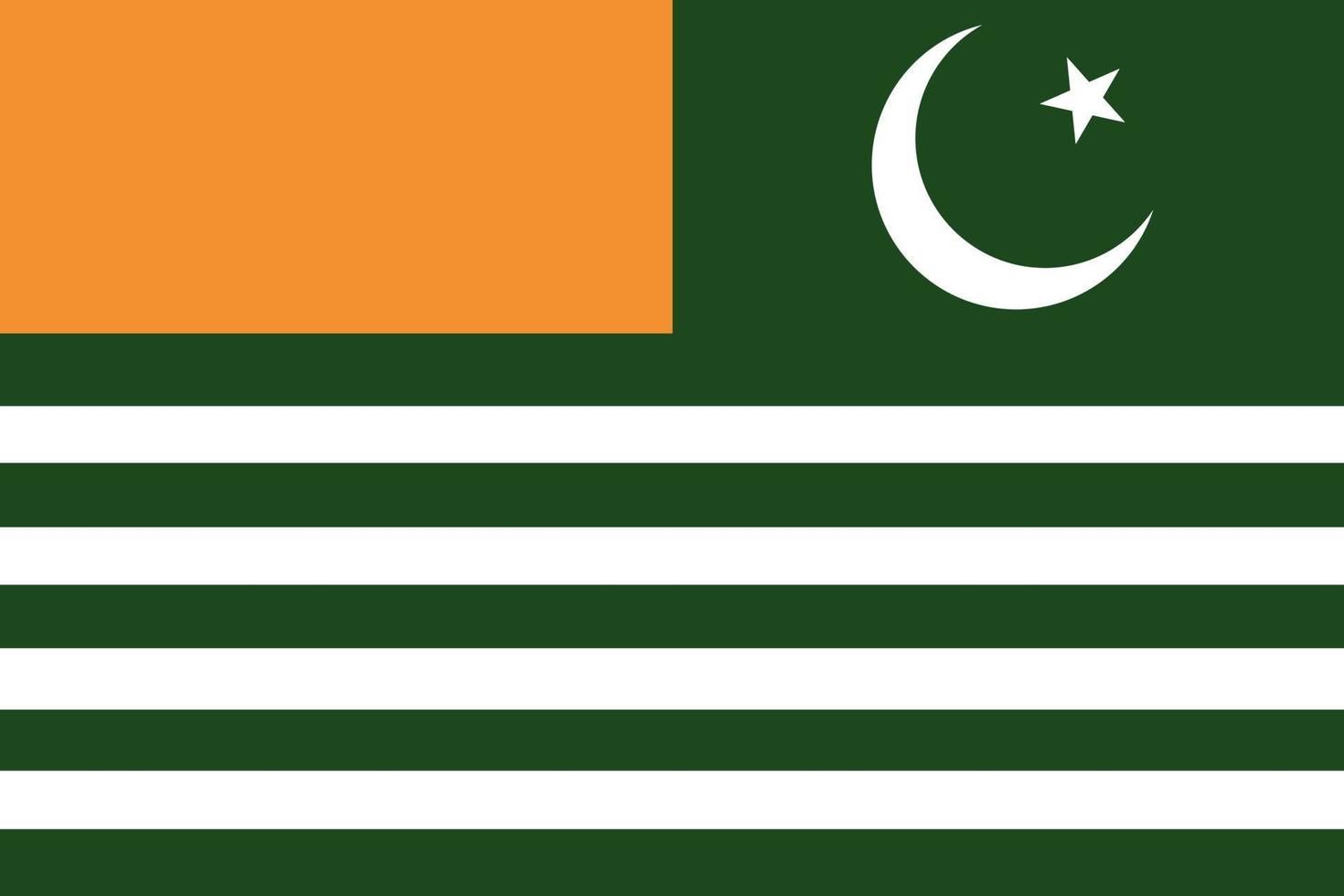 Azad bandeira da Caxemira. cores e proporções corretas. vetor