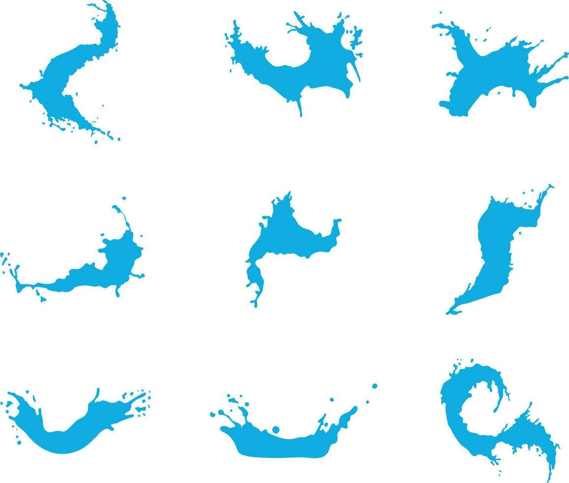 uma coleção de salpicos de água para composições artísticas vetor