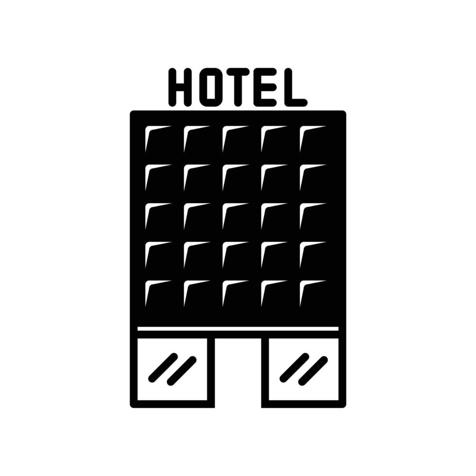 ícone do hotel para construção ou arquitetura e acomodação para viagens vetor